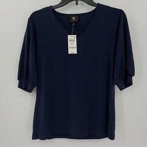 JM Collection Womens Top Size‎ Small NWT V-neck (Z154)